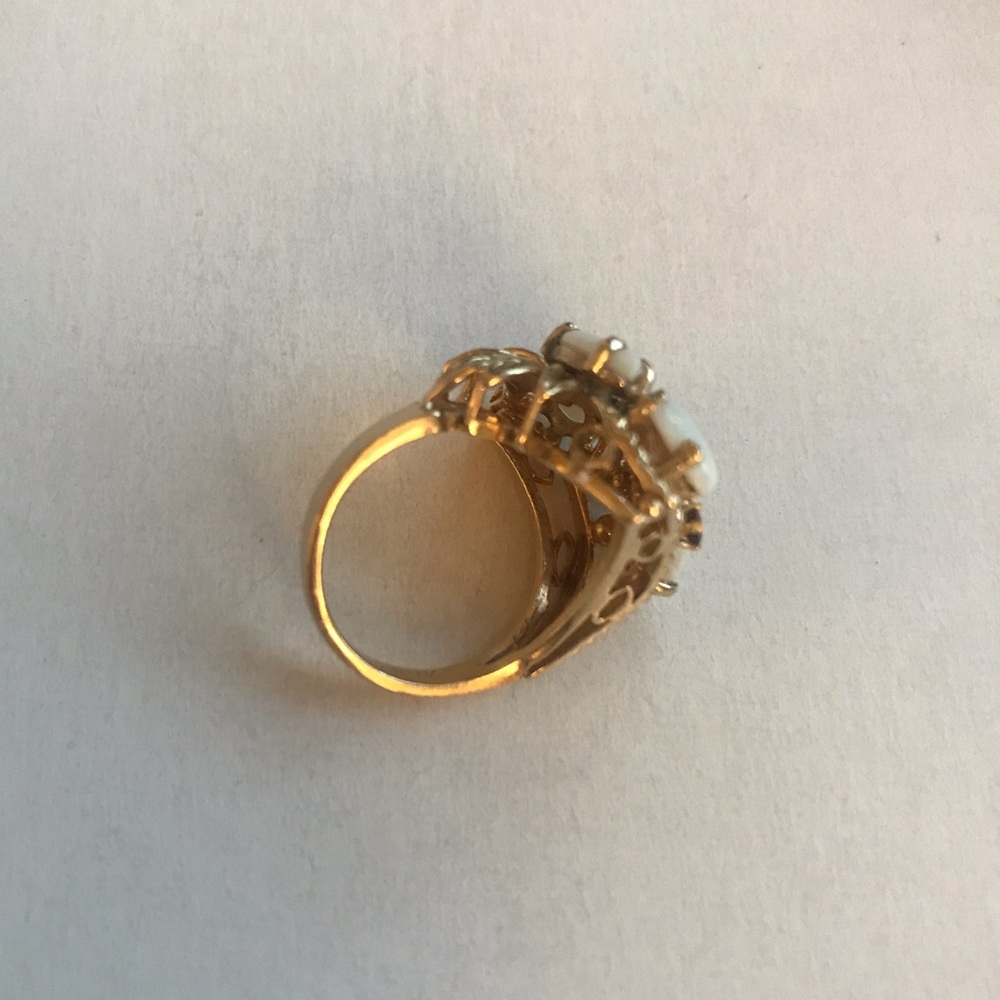 Opal And Ruby Vintage Ring - image 5